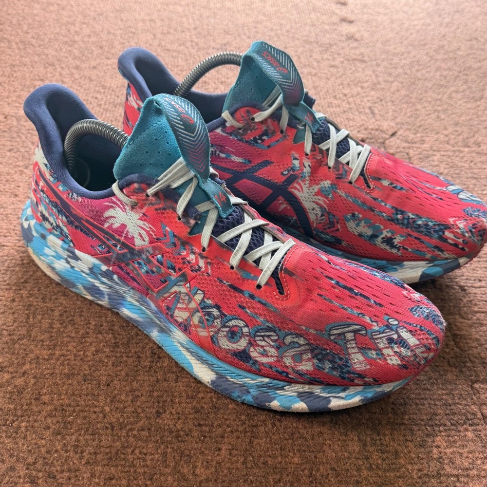 C- Asics Noosa Tri 14 Womens Running Shoes Cherry Tomato Tropical Palm 1012B208